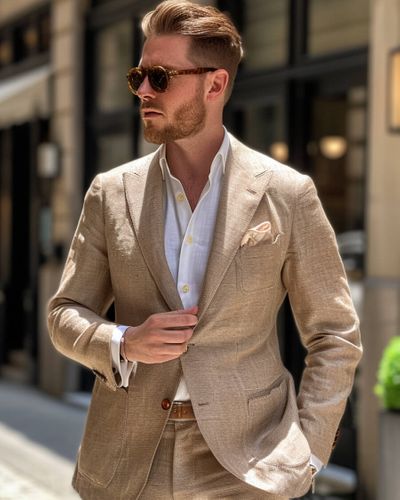 Summer Linen Suit with a Touch of Ivory
